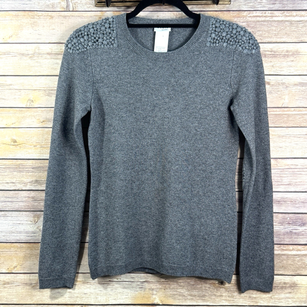 Akris Punto Womens Grey Cashmere Wool Blend Sweater Size 2